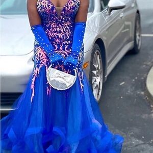 Rachel Allan Vibrant Blue Prom Dress